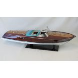 A finely detailed handmade contemporary 1/10th scale static model; motor launch,