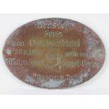 Grosser Preis von Deutschland 1930 - A rare pre-war motor sport award plaque;