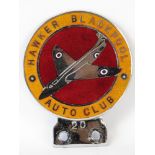 Hawker Blackpool Auto Club - A rare early post-war members' car badge c1950s;