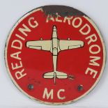 Reading Aerodrome Motor Club - A scarce WWII period members' car badge c1940;