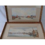 Sir Hubert James Medlycott (1841-1910); a fine pair of watercolours being riverside scenes,