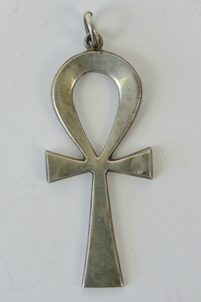 A large silver Ankh pendant with Arabic