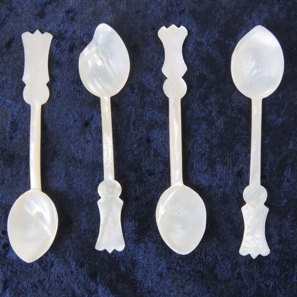 A set of four Georgian mother of pearl c