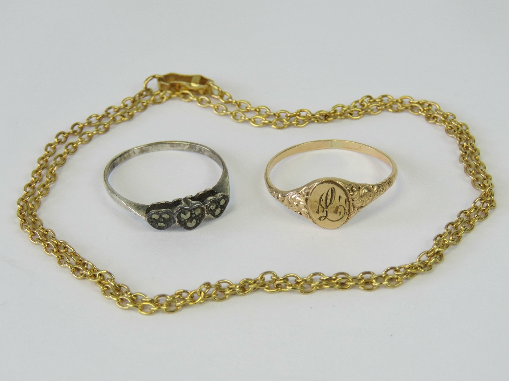 A silver and marcasite ring in the form - Image 2 of 2