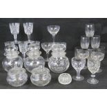 A quantity of assorted glass including;