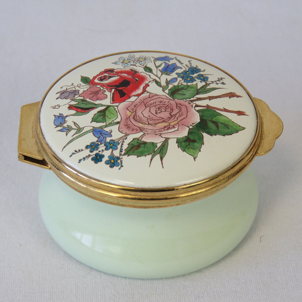 A circular enamelled box, the hinged lid - Image 2 of 4