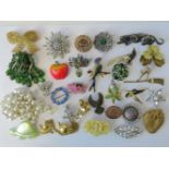 A quantity of assorted brooches, approx