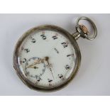 A silver L.U.C top winding pocket watch,