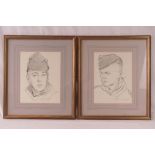 Two pencil drawings by John Worsley, por