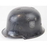 A WWII German Border Police helmet with