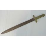 A French side arm, brass hilt stamped 12