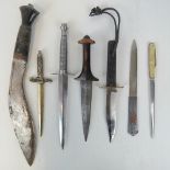 A quantity of knives including; a reprod