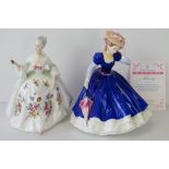 A Royal Doulton figure of Mary, 21cm high and another of Diana, 20cm high. Two items.