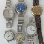 Six vintage mens wristwatches;