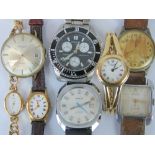 A quantity of assorted wristwatches including; Solara, ladies Rotary, ladies Accurist etc.