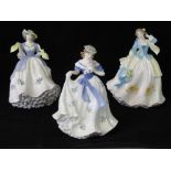 Three Royal Worcester figures of 'Sweet forget me not', 'Sweet Daisy' and 'Sweet Daffodil'.