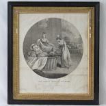 An 18thC tondo stipple engraving after Harding entitled 'The Merry Wives of Windsor',