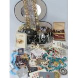 A quantity of assorted jewellery including; three 925 silver chains, a locket stamped Ecco Ster,