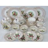 Royal Vale tea ware and other similar china part tea services with floral and gilt decoration.