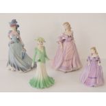 Four Coalport figures, comprising 'Moonlit Rendezvous', 20cm high, Blenheim Park',