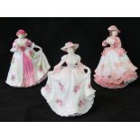 Three Royal Worcester figures of 'Sweet Peony', 'Sweet Aster' and 'Sweet Rose'.