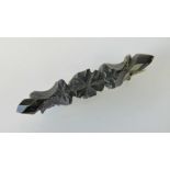 A Whitby jet bar brooch, a/f.