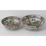 Two Cantonese famille rose bowls, profus