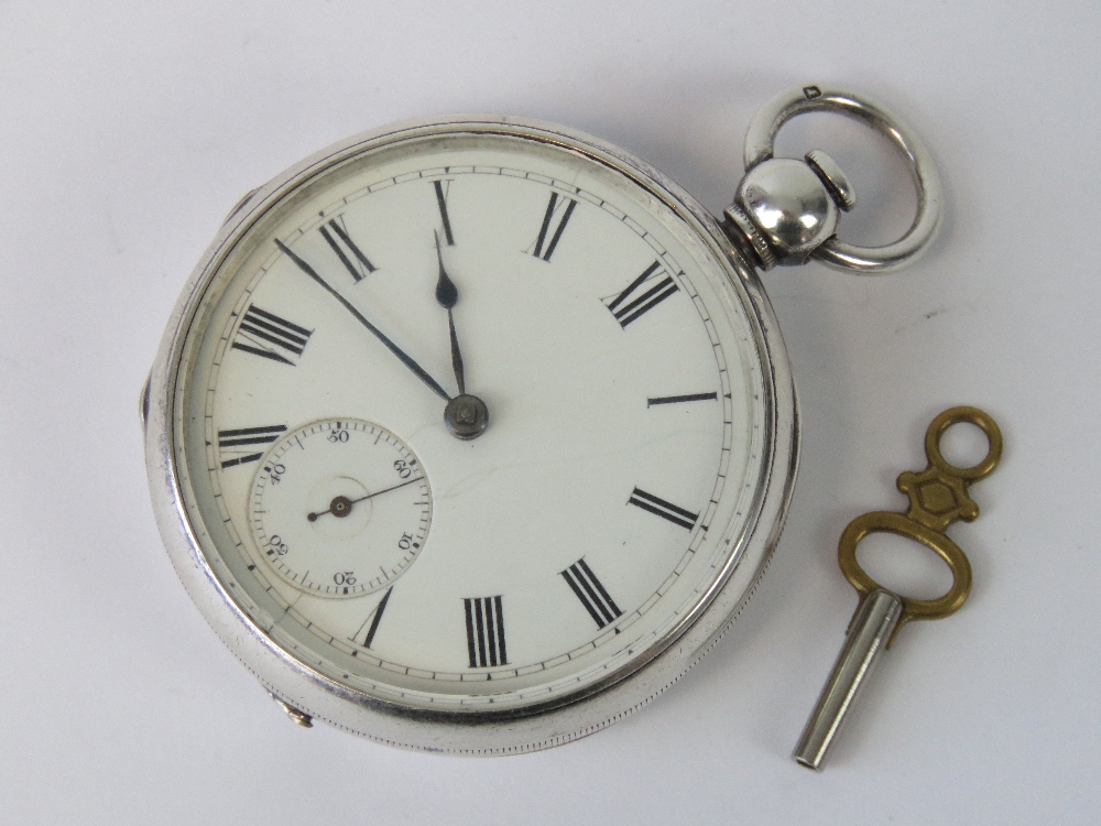 A silver American Watch Co Waltham key w