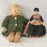 A vintage doll having handpainted compos