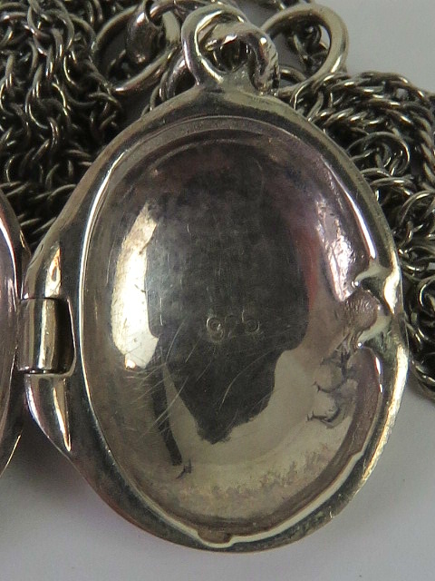 A 925 silver and marcasite locket, compl - Image 2 of 2