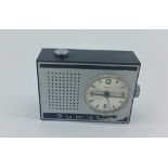 Vintage German radio style Ruhla Sumatic mechanical clock with battery operated alarm.