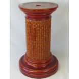 A Victorian glazed short ceramic torchere stand or pedestal base, 60cm high,