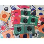A collection of 45 RPM singles including The Beatles (5), The Kinks, The Monkees,