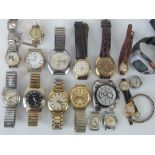 A watch selection containing various ladies and gents watches.