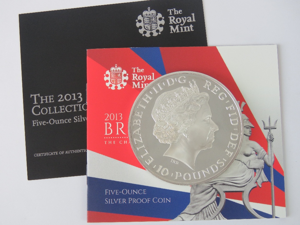 A 2013 fine silver proof £10 coin, 5ozt, - Image 2 of 3