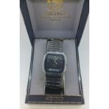 A Seiko Digi-Analogue gents steel cased watch model H461-5050.