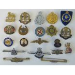 Twenty sweetheart and Home Front badges including; RAF, Mounted Rifles, 1937 Edward VIII,