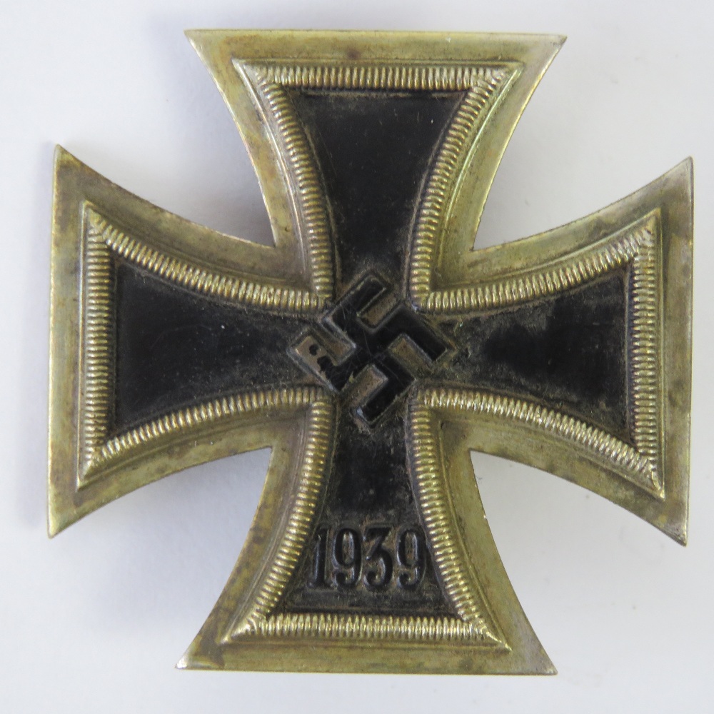 A WWII German 1st Class Iron Cross 1939 badge, pin marked '20'.