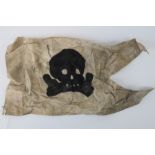 A WWII Totenkopf skull pennant flag, 22 x 40cm.