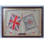 A cWWI fine hand embroidered banner commemorating the Royal Fusiliers (City of London Regiment)