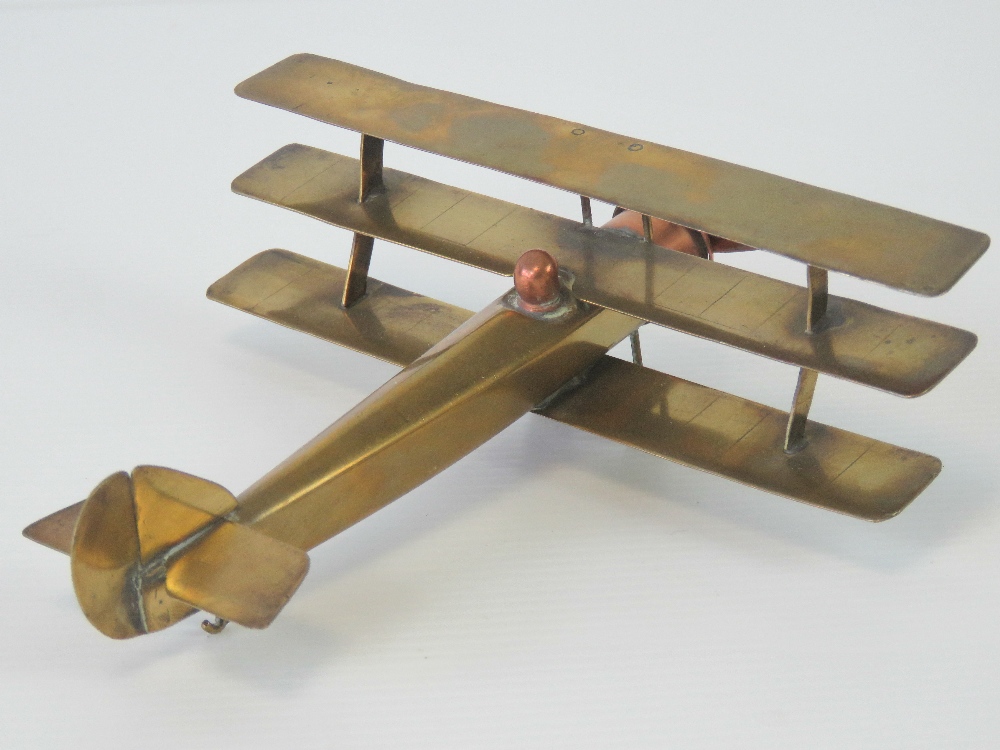 WWI RFC Trench-Art - Sopwith Triplane; - Image 2 of 5