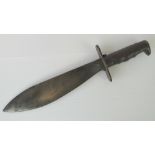 A WWI 1917 US bolo knife, No51948 stamped SA1917, scabbard deficient.