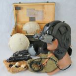 A Cold War era Russian tank night vision headgear set,