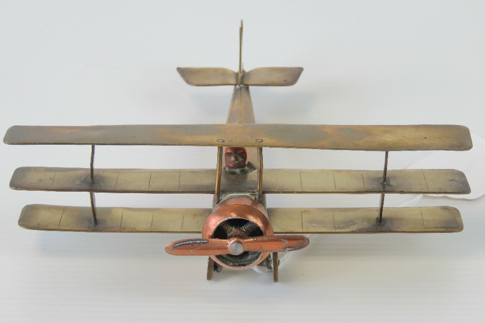 WWI RFC Trench-Art - Sopwith Triplane; - Image 5 of 5