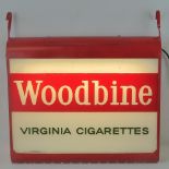 A Woodbine illuminated advertising sign