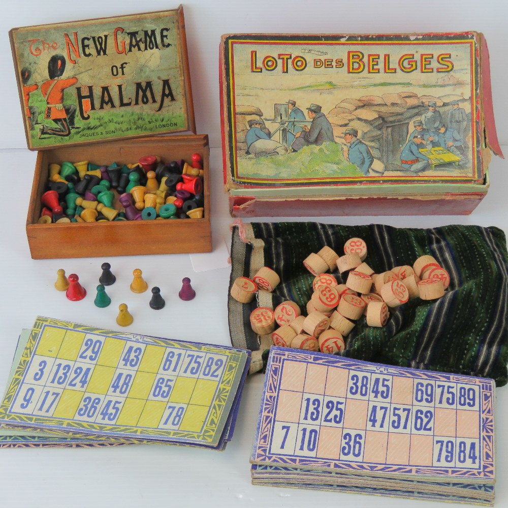 Two WWI era games; 'Loto des Belges' and