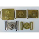 Five military and police buckles; Scots