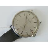 A vintage Omega De Ville automatic mens watch having silvered dial with white metal hands and