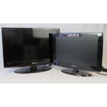 A Samsung 22" flat screen television with remote control,