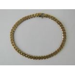 A 9ct gold curb link bracelet, hallmarked 375, 21.5cm in length and weighing 10.5g.